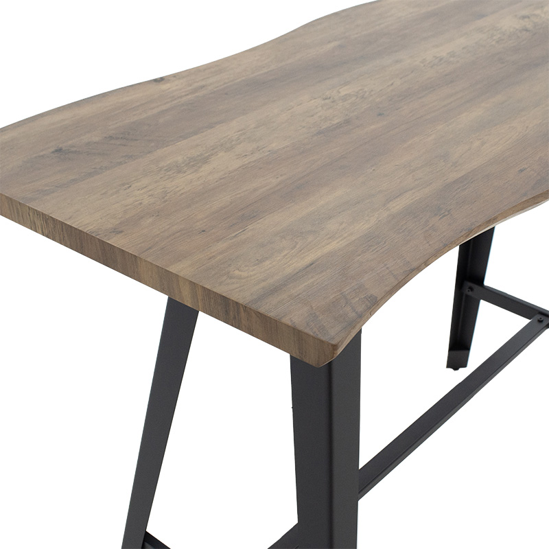 Tραπέζι μπαρ Fortitude pakoworld MDF καρυδί - πόδι μαύρο 140x70x103.5εκ 5