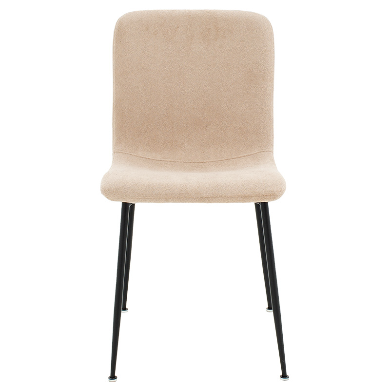 Καρέκλα Gratify pakoworld ύφασμα εκρού-πόδι μαύρο 4