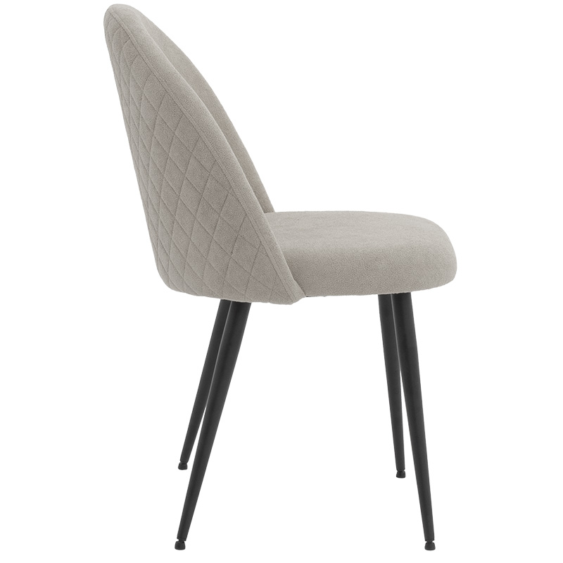 Καρέκλα Graceful pakoworld ύφασμα  ανοιχτό γκρι-πόδι μαύρο 3