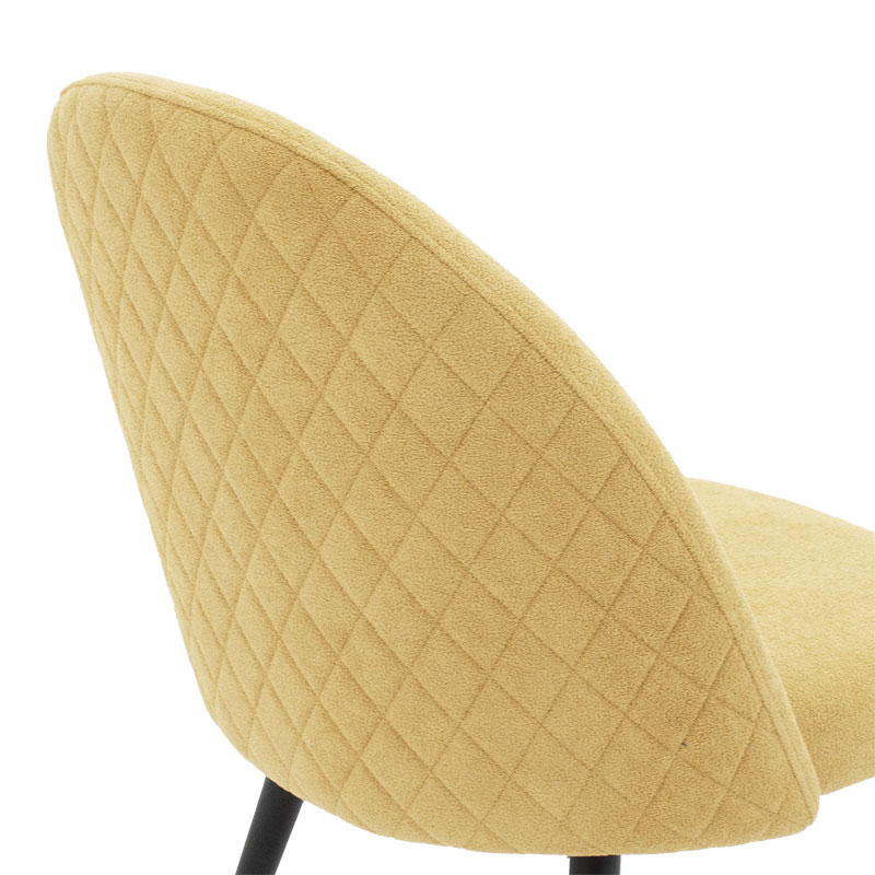 Καρέκλα Graceful pakoworld ύφασμα κίτρινο-πόδι μαύρο 7