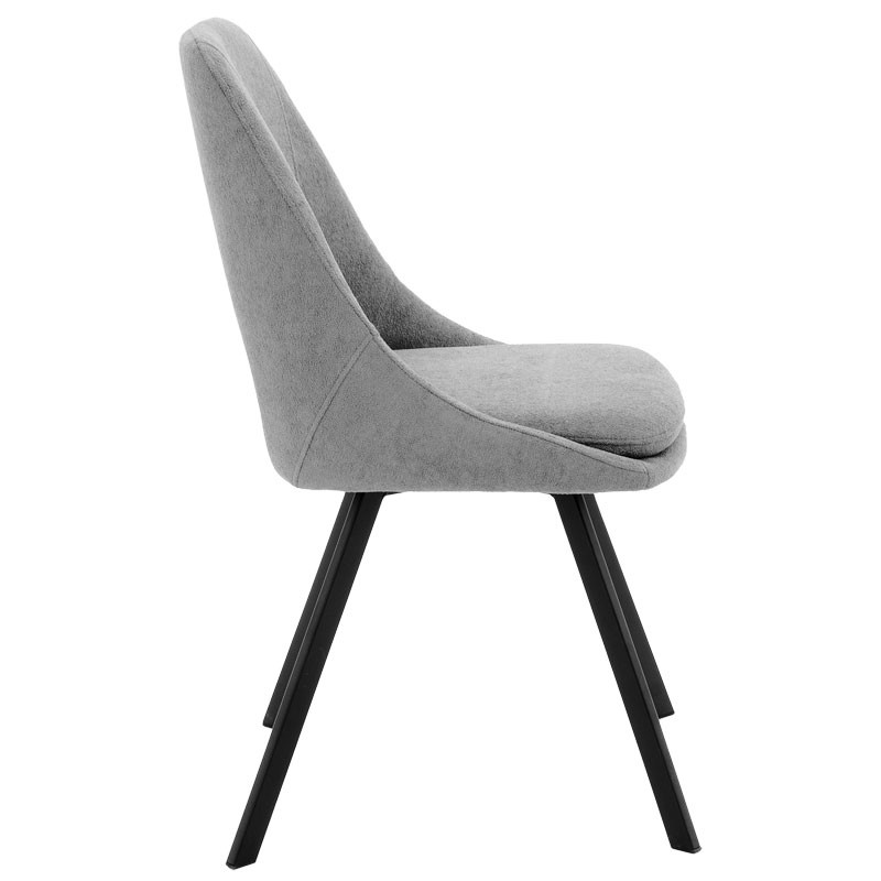 Καρέκλα Initiate pakoworld γκρι ύφασμα-πόδι μαύρο μέταλλο 48x57x85εκ 4