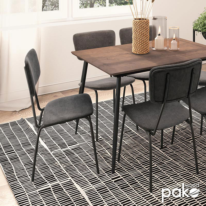 Καρέκλα Tania pakoworld ύφασμα ανθρακί antique-μαύρο πόδι 2