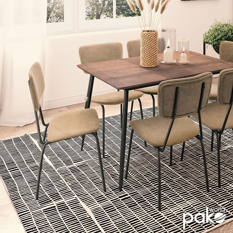 Καρέκλα Tania pakoworld ύφασμα μπεζ antique-μαύρο πόδι 2