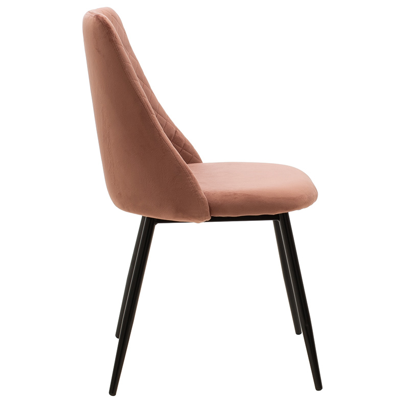 Καρέκλα Giselle pakoworld βελούδο σάπιο μήλο-μαύρο πόδι 3