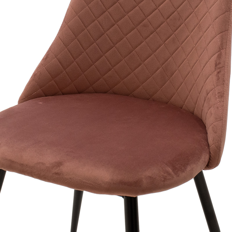 Καρέκλα Giselle pakoworld βελούδο σάπιο μήλο-μαύρο πόδι 6