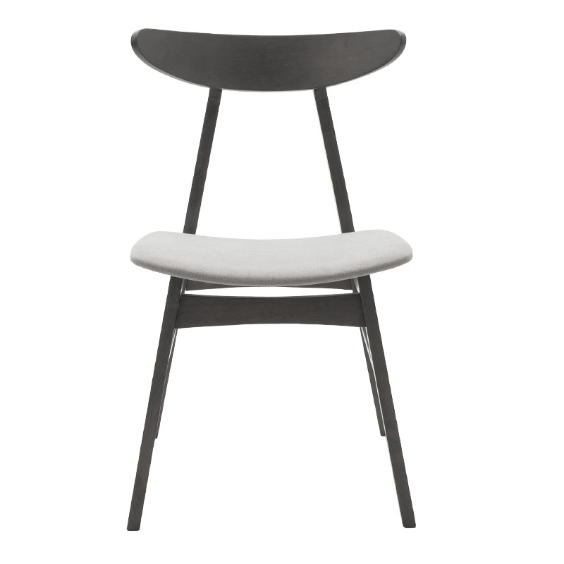 Καρέκλα Orlean pakoworld γκρι ύφασμα-rubberwood ανθρακί πόδι 4