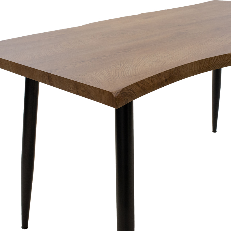 Τραπέζι Neve pakoworld MDF καρυδί-πόδι μεταλλικό μαύρο 140x80x75εκ 4