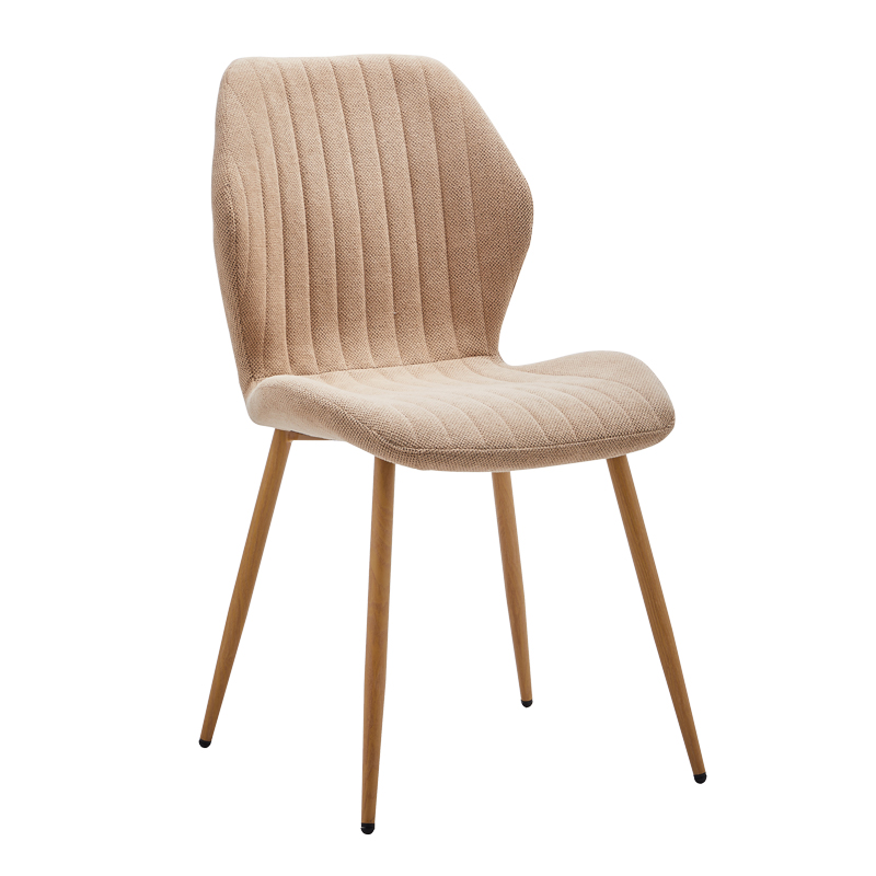 Καρέκλα Fersity pakoworld ύφασμα μπεζ-πόδι μέταλλο φυσικό 48x56.5x85.5εκ 1