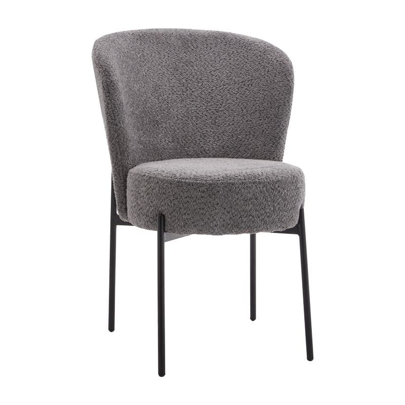 Καρέκλα Houlian pakoworld γκρι ύφασμα-πόδι μαύρο μέταλλο 44x66x89εκ 1
