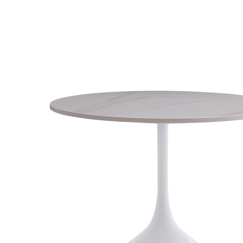 Βοηθητικό τραπέζι Kousien Inart λευκό sintered stone Φ50x60εκ 3