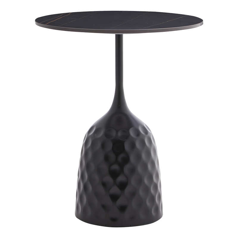 Βοηθητικό τραπέζι Kousien Inart μαύρο sintered stone Φ50x60εκ 2