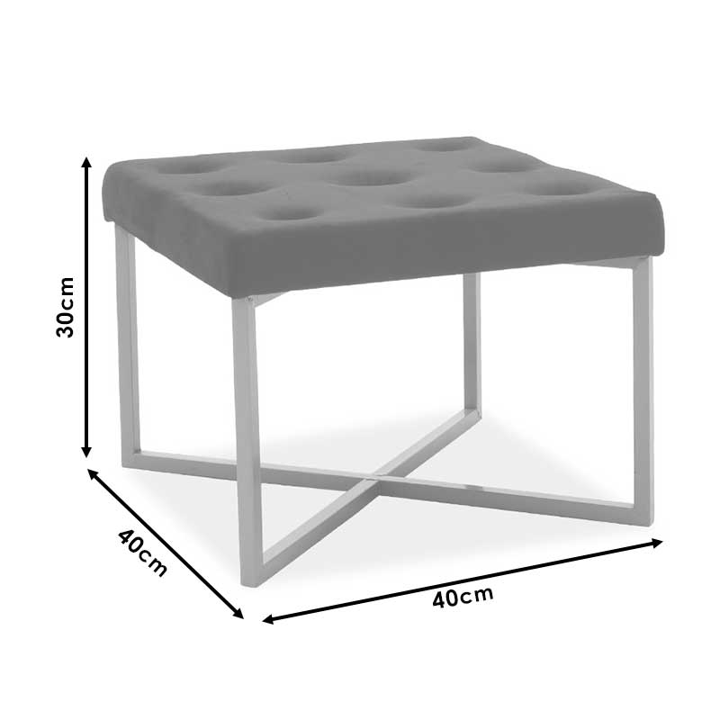 Σκαμπό Luisa pakoworld μεταλλικό χρυσό-βελούδο σάπιο μήλο 40x40x30εκ 5