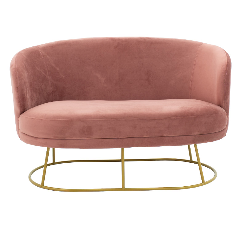 Καναπές 2θέσιος Rony pakoworld βελούδο σάπιο μήλο-χρυσό 132x82x83εκ 3