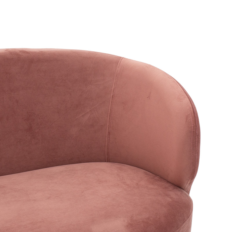 Καναπές 2θέσιος Rony pakoworld βελούδο σάπιο μήλο-χρυσό 132x82x83εκ 4