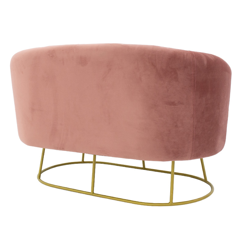 Καναπές 2θέσιος Rony pakoworld βελούδο σάπιο μήλο-χρυσό 132x82x83εκ 6