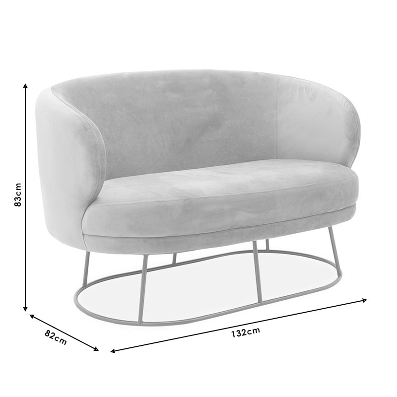 Καναπές 3θέσιος Amora pakoworld βελούδο γκρι-χρυσό 180x81x77εκ 5