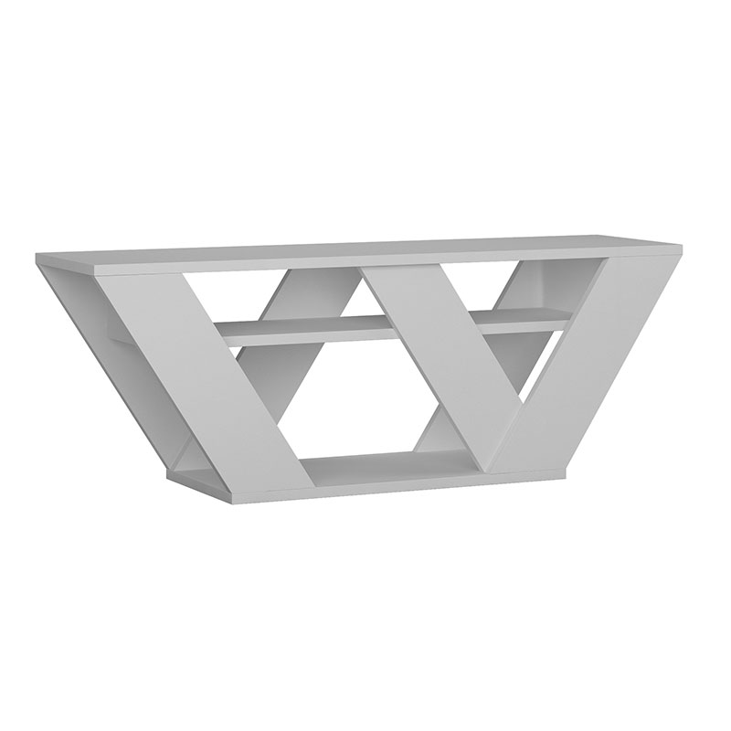 Έπιπλο τηλεόρασης Pipralla pakoworld λευκό 110x30x40εκ 3