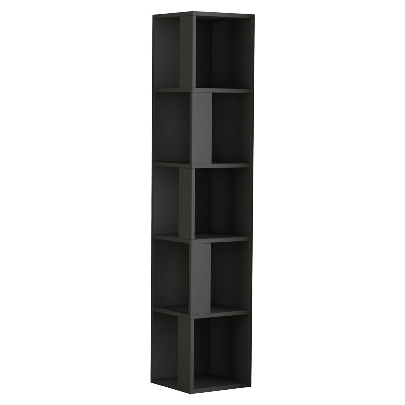 Βιβλιoθήκη στήλη Raphael pakoworld ανθρακί 31.5x31.5x159εκ 1
