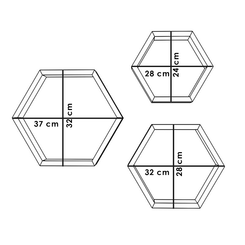 Ραφιέρα τοίχου Valis pakoworld τριών τεμαχίων χρώμα καρυδί 37x9x32εκ 4