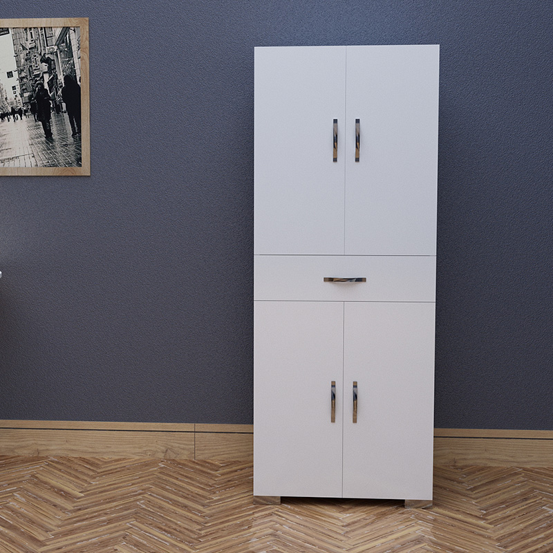 Ντουλάπα-στήλη Laberta pakoworld λευκό 59x34.5x140εκ 3