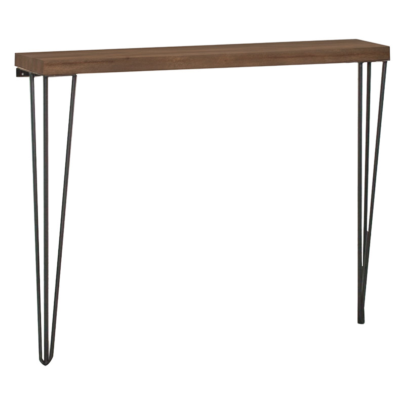 Κονσόλα Tetty pakoworld καρυδί-μαύρο 90x14x75εκ 2