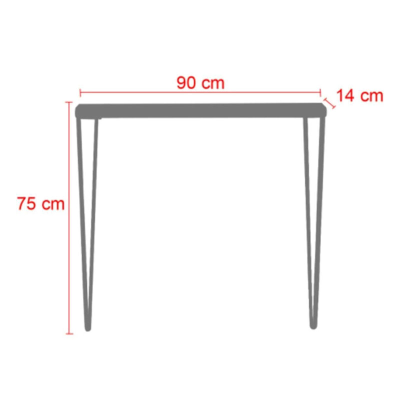 Κονσόλα Tetty pakoworld καρυδί-μαύρο 90x14x75εκ 3