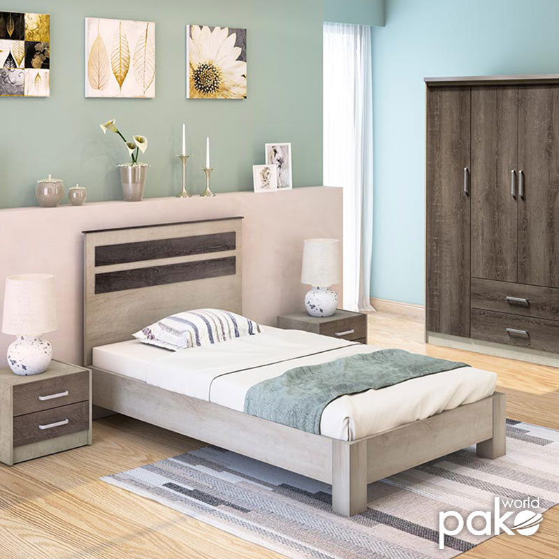 Κρεβάτι OLYMPUS pakoworld σε χρώμα castillo-toro 100x200εκ 2