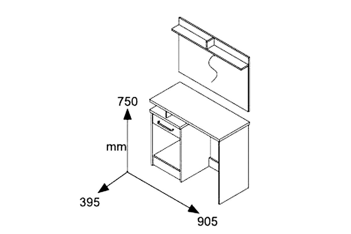 Τουαλέτα κρεβατοκάμαρας OLYMPUS pakoworld με καθρέπτη και σκαμπό χρώμα wenge 8
