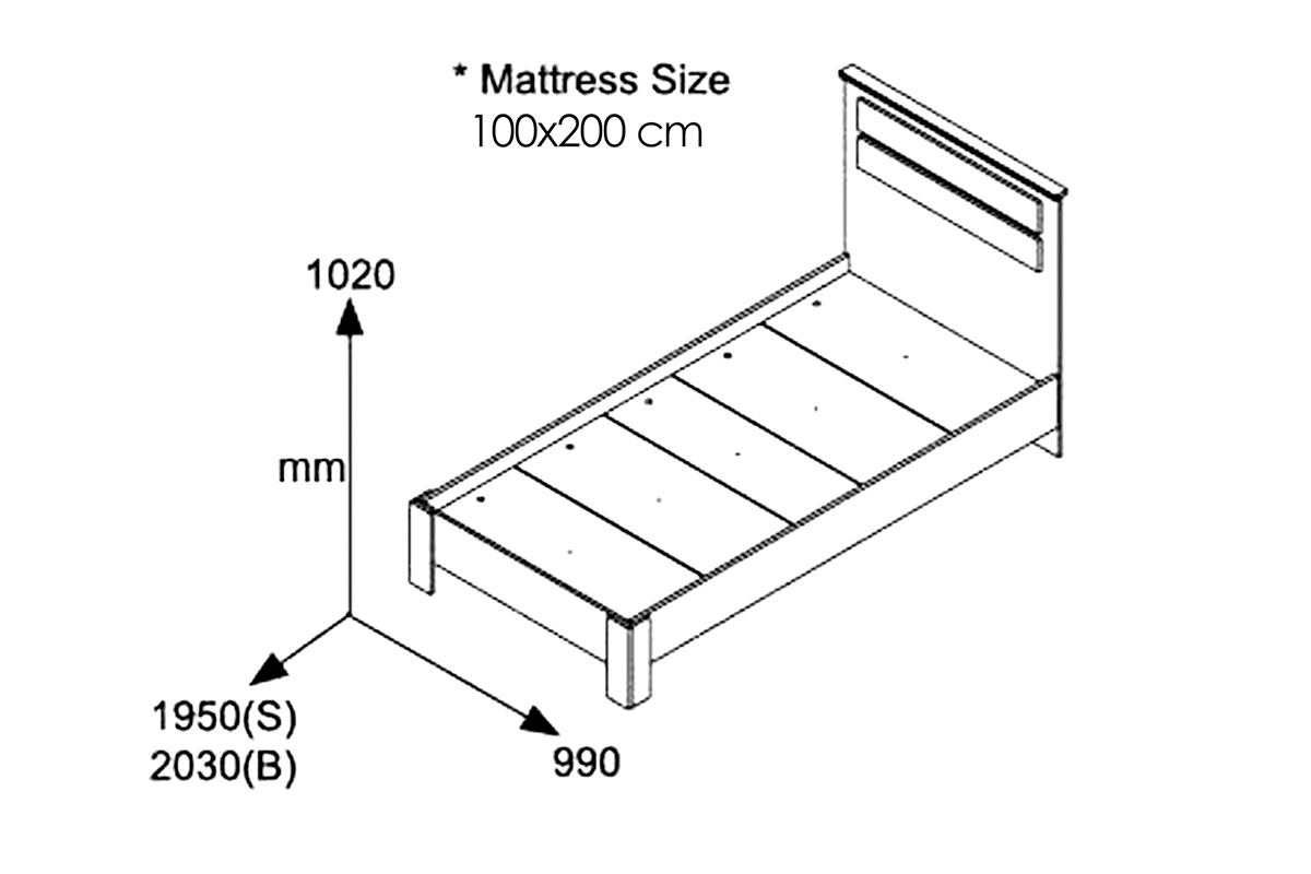 Κρεβάτι μονό OLYMPUS pakoworld σε χρώμα wenge 100x200εκ 7