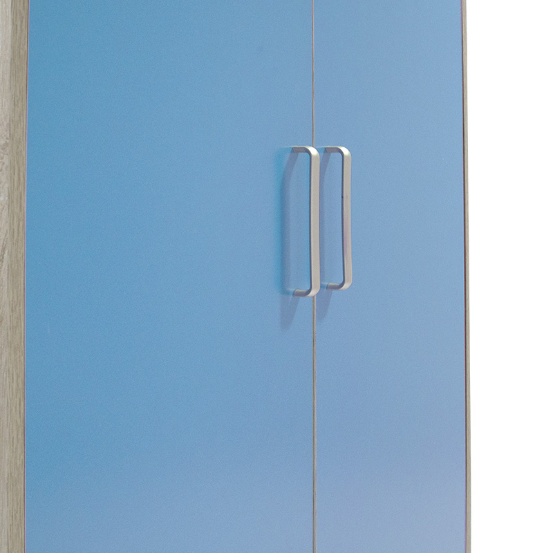 Ντουλάπα ρούχων παιδική δίφυλλη Looney pakoworld χρώμα castillo-μπλε 81x57x183εκ 6