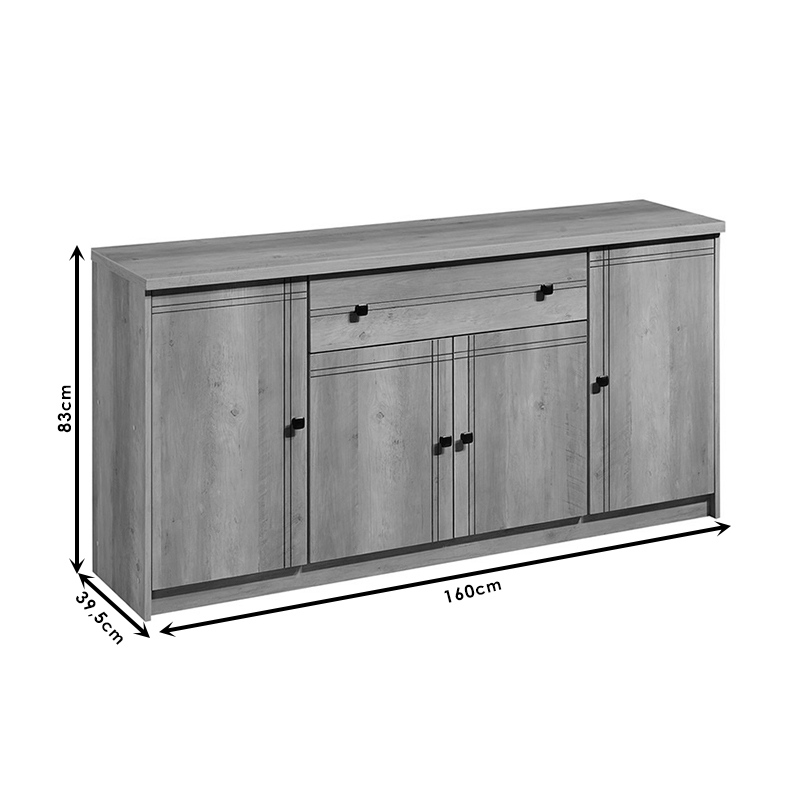 Μπουφές Libby pakoworld oak 160x39.5x83εκ 4