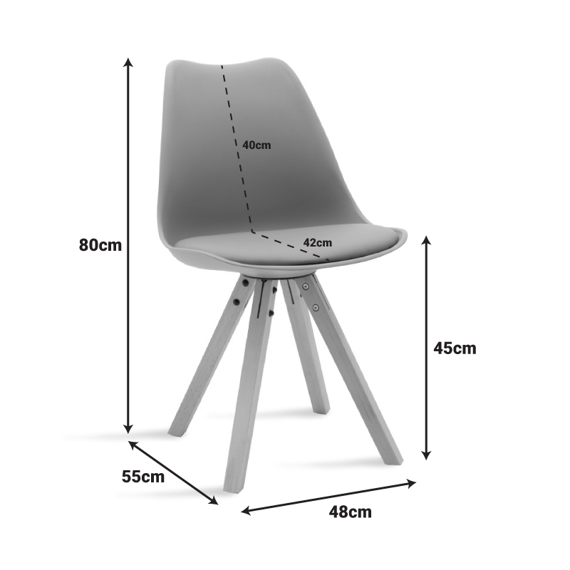 Καρέκλα Caron pakoworld PP γκρι-φυσικό πόδι 9