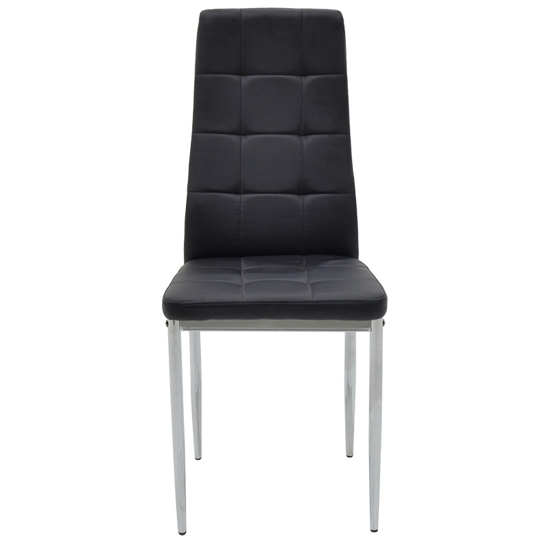 Καρέκλα Cube pakoworld PU μαύρο-πόδι χρωμίου 3