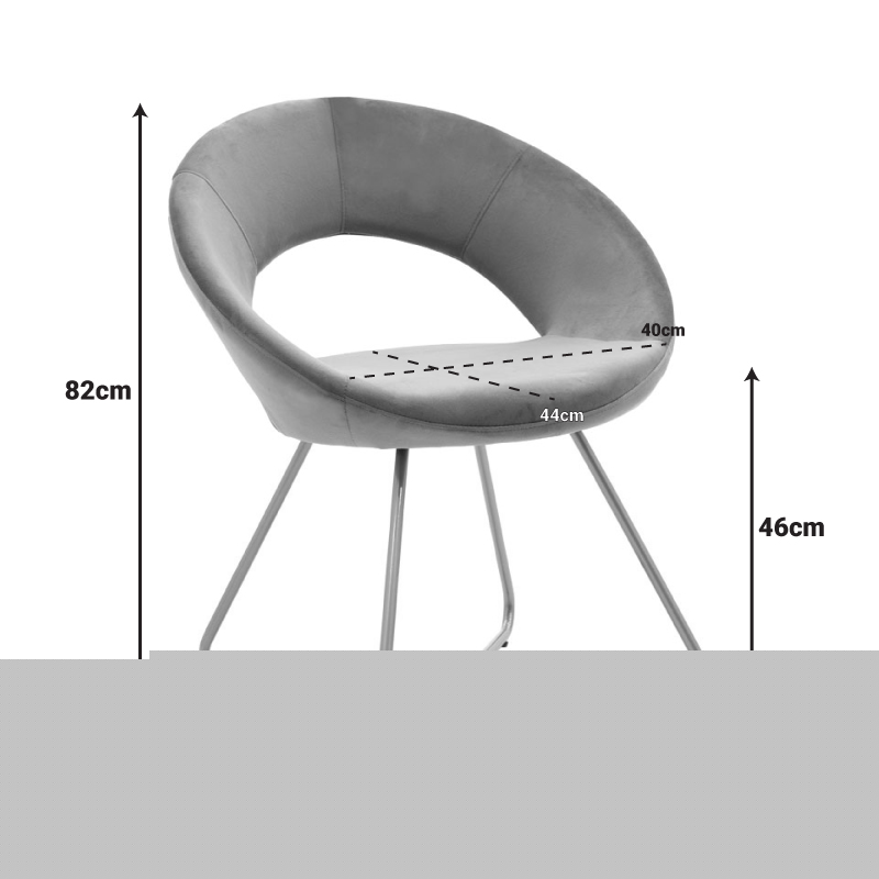 Καρέκλα Valentina pakoworld λευκό μπουκλέ-χρυσό πόδι 65x60x82εκ 9