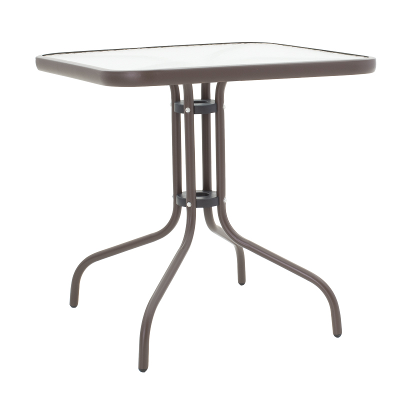Tραπεζαρία Obbi-Watson pakoworld σετ 5τεμ καφέ μέταλλο-pe rattan 80x80x70εκ 2