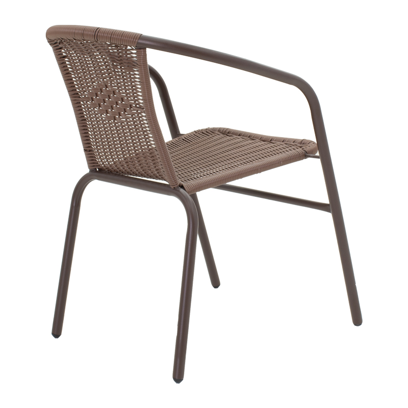 Tραπεζαρία Obbi-Watson pakoworld σετ 3τεμ καφέ μέταλλο-pe rattan 60x60x70εκ 7