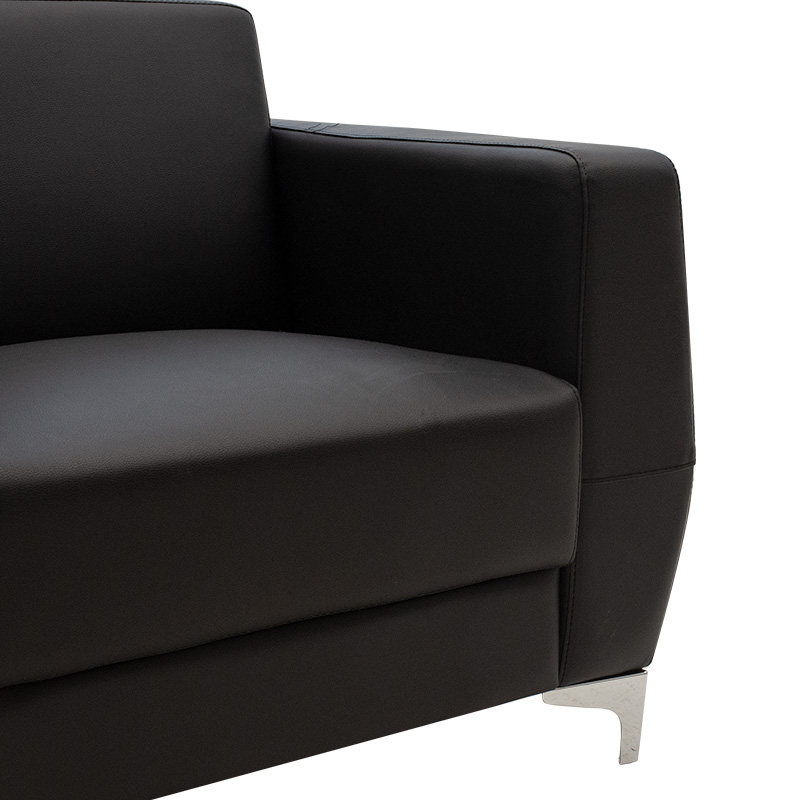 Πολυθρόνα Dermis pakoworld inox-τεχνόδερμα μαύρο 88x75x75εκ 4