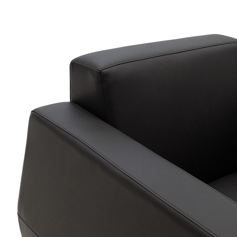 Πολυθρόνα Dermis pakoworld inox-τεχνόδερμα μαύρο 88x75x75εκ 5
