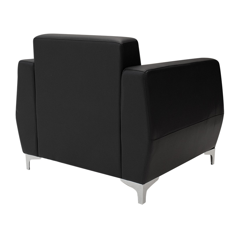 Πολυθρόνα Dermis pakoworld inox-τεχνόδερμα μαύρο 88x75x75εκ 6