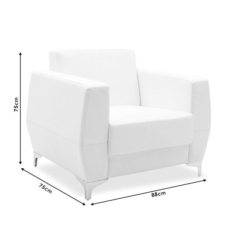 Πολυθρόνα Dermis pakoworld inox-τεχνόδερμα μαύρο 88x75x75εκ 7