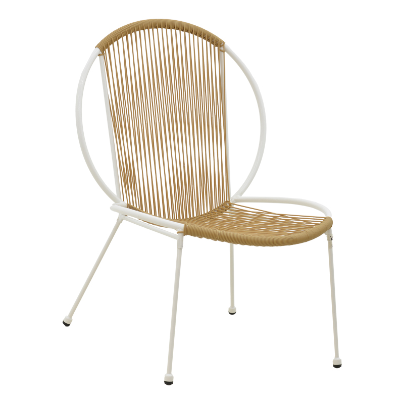 Καρέκλα Dapper pakoworld λευκό μέταλλο-pe φυσικό 64.5x71x92.5εκ 1