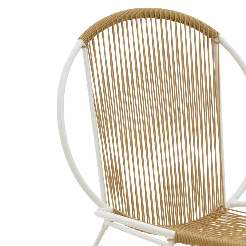 Καρέκλα Dapper pakoworld λευκό μέταλλο-pe φυσικό 64.5x71x92.5εκ 6