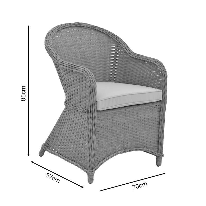 Tραπεζαρία Hadrian-Keir pakoworld σετ 7τεμ καφέ rattan-μπεζ textilene-καφέ αλουμίνιο 180x90x72εκ 9