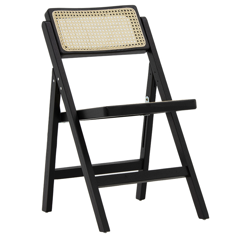 Καρέκλα Yoko pakoworld πτυσσόμενη μπεζ pvc rattan-μαύρο πόδι 1