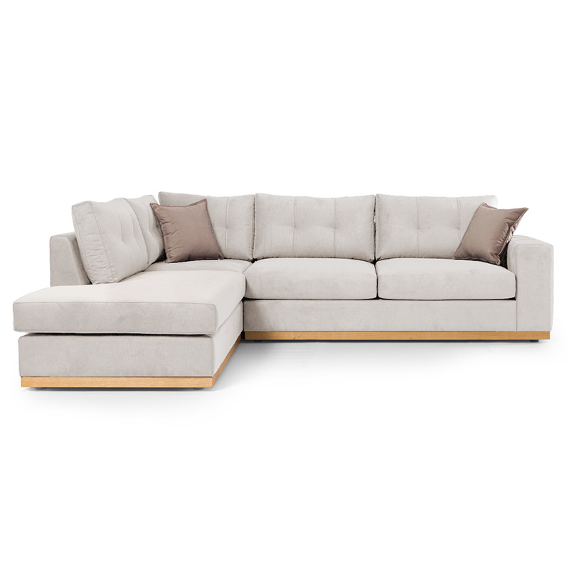 Γωνιακός καναπές δεξιά γωνία Boston pakoworld ύφασμα cream-mocha 280x225x90εκ 3