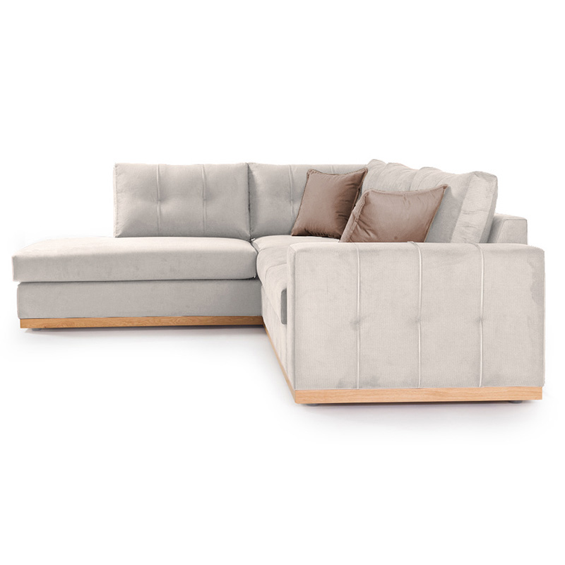 Γωνιακός καναπές δεξιά γωνία Boston pakoworld ύφασμα cream-mocha 280x225x90εκ 4