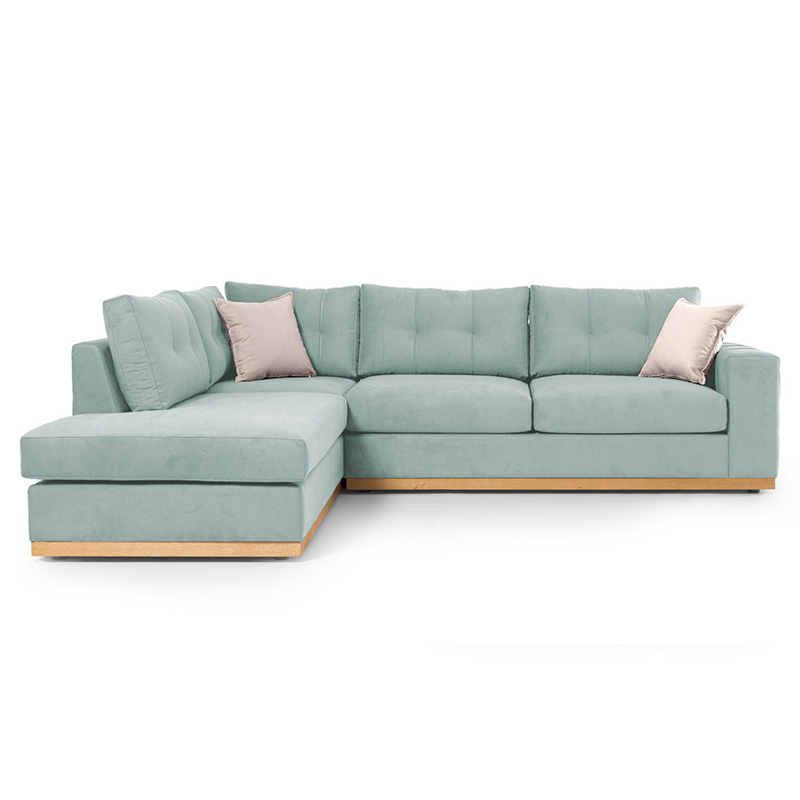 Γωνιακός καναπές δεξιά γωνία Boston pakoworld ύφασμα ciel-cream 280x225x90εκ 3