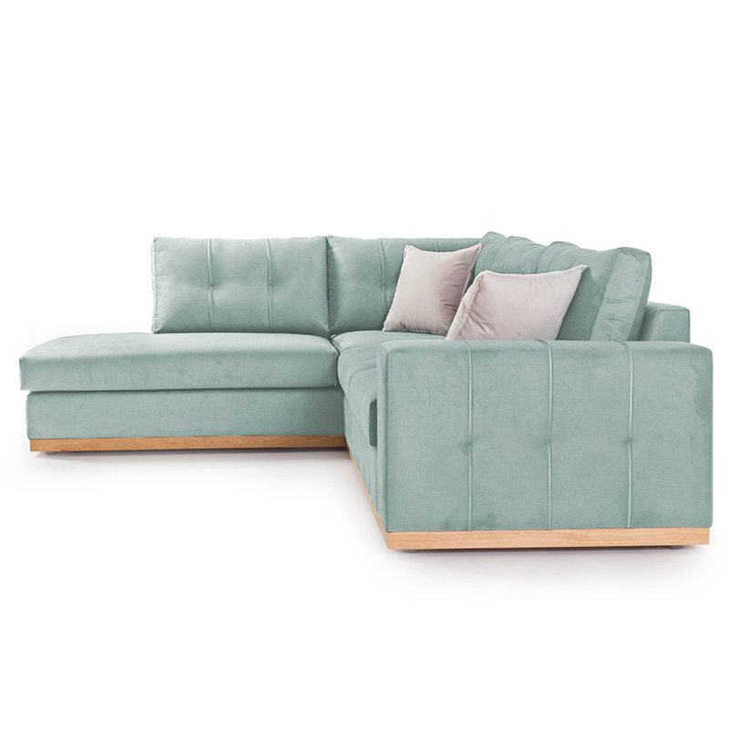 Γωνιακός καναπές δεξιά γωνία Boston pakoworld ύφασμα ciel-cream 280x225x90εκ 4