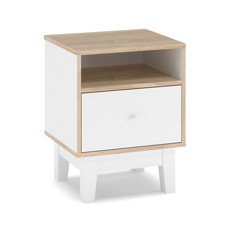 Κομοδίνο Awell pakoworld sonoma-λευκό 45x44x58εκ 1