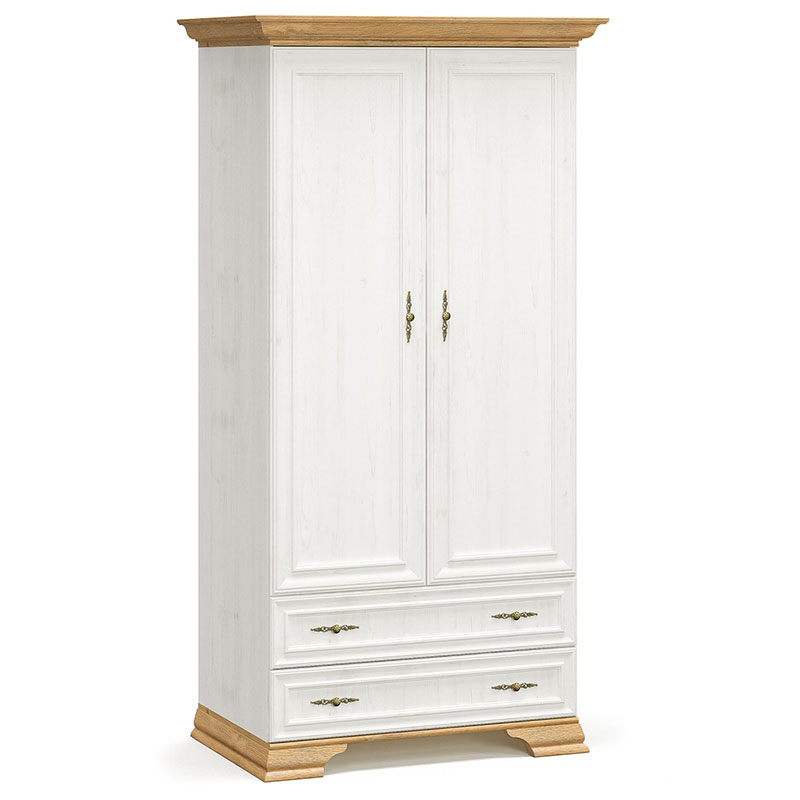 Ντουλάπα Jaden pakoworld δίφυλλη golden oak-λευκό antique 101x62x197,5εκ 2